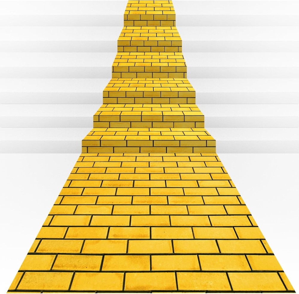1 Pcs 4.5 x 9 Feet Yellow Brick Road Floor Runner for Wizard Oz Party Decoration