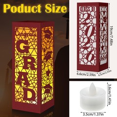 6 PCS Class Of 2026 Graduation Lanterns Table Centerpieces Box Chestnut Props