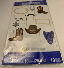 Blue Bandana Cowboy Theme Party Props (10 Piece), Multi Sizes, Multicolor NEW