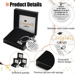 Class of 2026 Graduation Keychain Gift Set Party Favors Cards Boxes Silver 6Pk