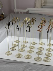 Therwen 20pcs Table Number Holders Wedding Event Party Spiral Stands Numbers