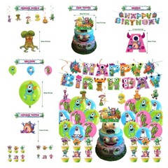 My Singing Monsters Theme Birthday Party Supplies Banners Balloons Cake Toppers