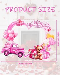 Valentine Day Handheld Selfie Photo Booth Frame Prop Holiday Party Decor Set