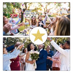 Gold Star Confetti 0.79×0.79 Inch Glitter Table Scatters Wedding Decor 200 PCS