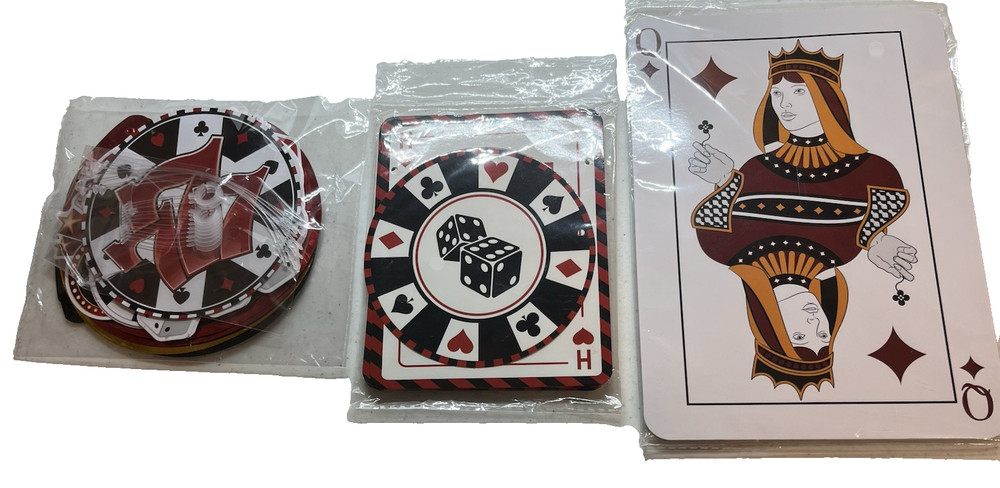 NEW 17 Pieces Casino Theme Party Decorations Casino Poker Party Decorations