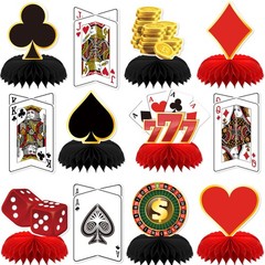Adeyoo 12Pcs Casino Theme Party Decorations, Casino Centerpieces for Tables 3…