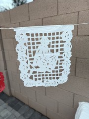 Virgen De Guadalupe Papel Picado Banners 3PACK Plastic Tricolor.