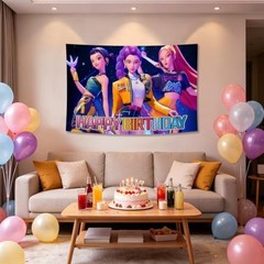 Cartoon Birthday Party Decorations,Happy Birthday Banner Backdrop for Birthday