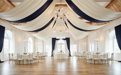 10ft x 15ft Ivory Wrinkle Backdrop Curtains for Parties,Silky Polyester Fabric