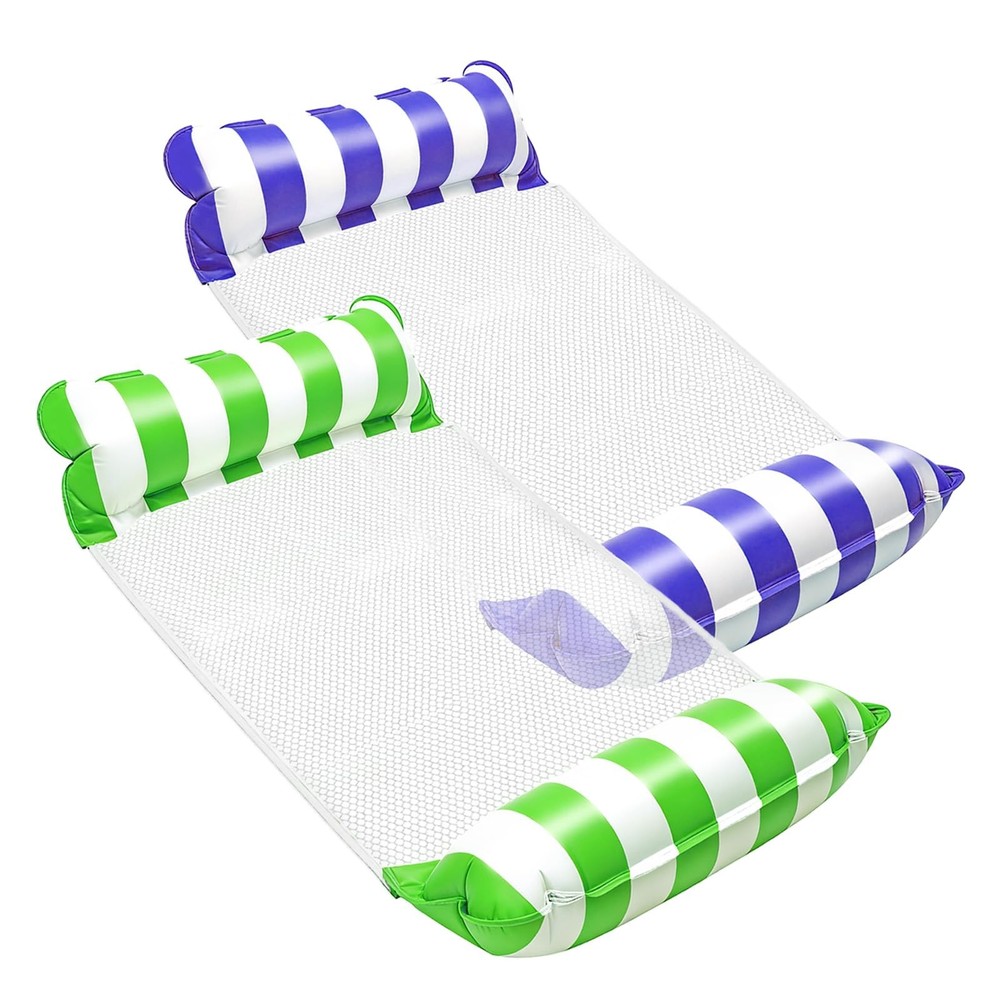 Portable Pool Floats Adult 4 in 1 Water Hammock PVC Pool Floaties Lounger 2 …