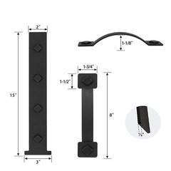 Decorative Magnetic Garage Door Handles Hinges Weather Resistant Black
