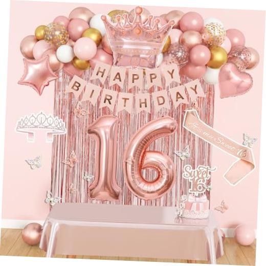 Sweet 16 Party Decorations, 16th Birthday Decorations for Sweet 16th Birthday
