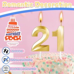 21st Birthday Candles,21st Birthday Decorations Cake Topper for Her Him Men