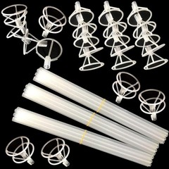 Large Balloon Sticks with Big Cups, 35 Sets Thickened 17inch Long Clear Bobo …
