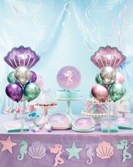 Mermaid Tabletop Decoration Balloon Stand Set 4 Sets, Mermaid Balloon Centerp…