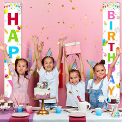Birthday Decorations Banner, Happy Birthday Door Sign for Men Women Boys Girls I