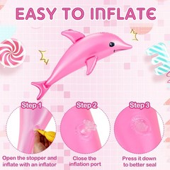 4 Pcs Inflatable Dolphin 28.4 Inch Blow up Dolphin Pool Toy Inflatable Sea An…