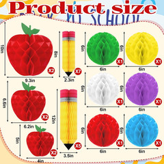 24 Pcs Classroom Decor Back to School Decorations Hanging Honeycomb Centerpiece