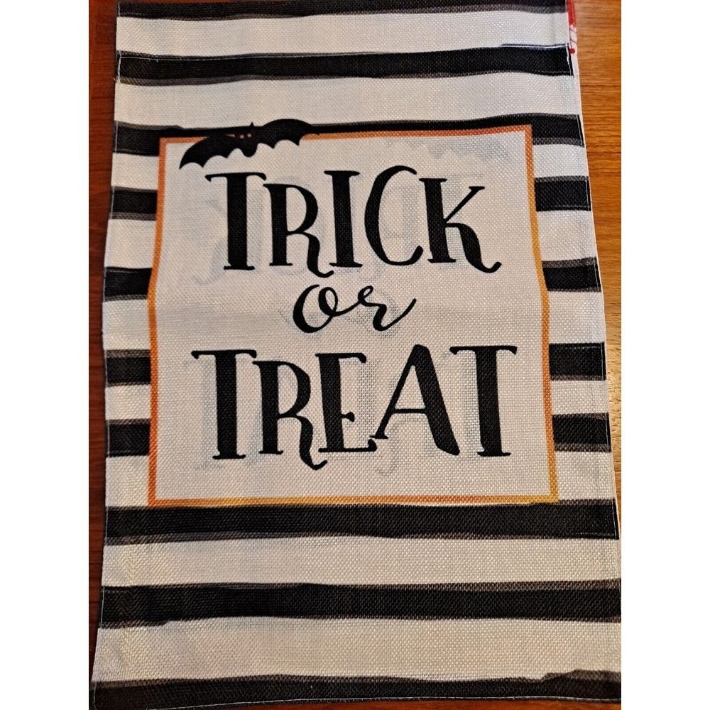 NEW Home & Garden 1pc Double Sided Trick Or Treat Garden Flag 12×18