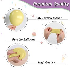 Pastel Balloons,12 Inch Macaron Pink Blue Purple Green Yellow Colorful Confet…