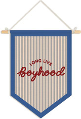 Long Live Boyhood Pennant Flag Banner, Boys Room Decor, Vintage Playroom Wall…