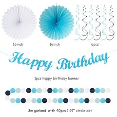 «Ocean-Themed Birthday Party Decorations – 21pcs Happy Banner, Streamers, Lanter