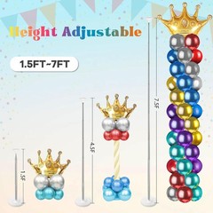 Balloon Column Stand for Floor Set of 2, Adjustable Balloon Arch Stand Balloon T