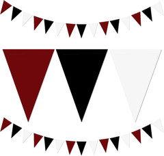 Navy Blue White Gold Party-Decorations – 2Pack Paper Pennant Triangle Flags Bann