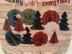 Christmas Holiday Time Paper Honeycomb Party Supplies Decor Set-Sealed