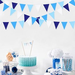 10M/32Ft Royal Blue Party Decorations Triangle Flag Pennant Bunting Fabric Ga…