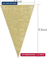 Letjolt Triangle Banner Party Decoration Golden Brown Green Supplies Paper Bunti