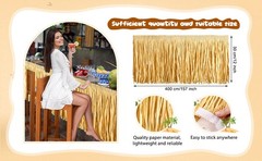 105 ft Natural Raffia Grass Table Skirts Fringes Hawaiian Luau Straw Grass Skirt