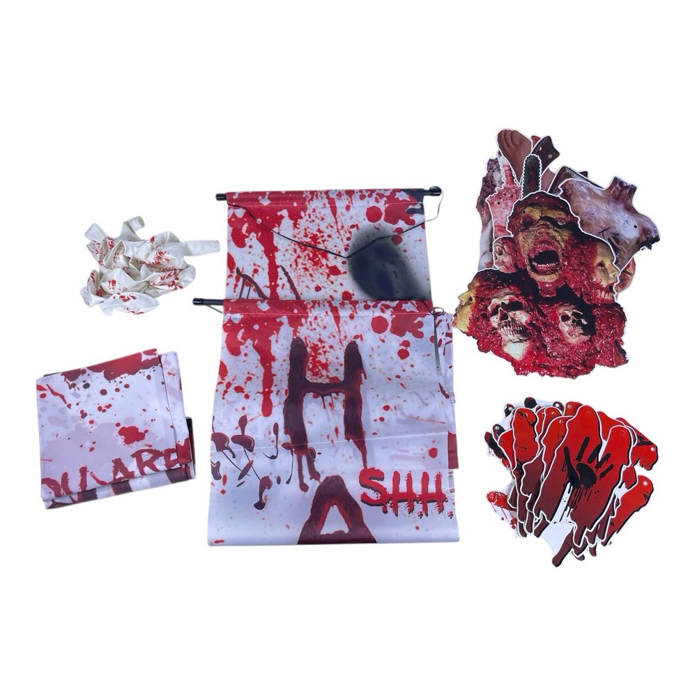 34 Pcs Halloween Decor Balloons 12″ Bloody Zombie Theme Party Decorations Set