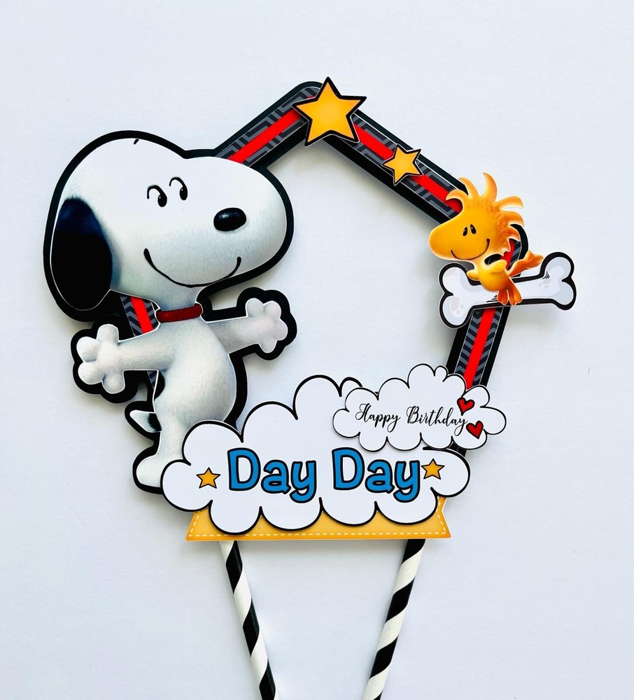 Personalized Snoopy Theme Cake Topper
