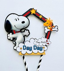 Personalized Snoopy Theme Cake Topper