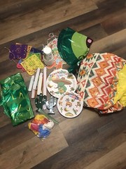 60 pc. Fiesta Party Supplies And Inflatable Cactus Drink Holder
