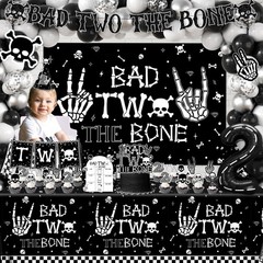 2nd Birthday Decorations for Boys, Bad Two The Bone Party Decorations with
