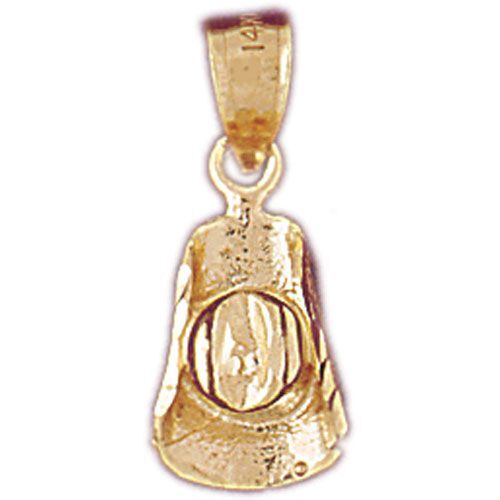 3D Cowboy’s Hat Charm Pendant 14k Gold (1.7 Grams)