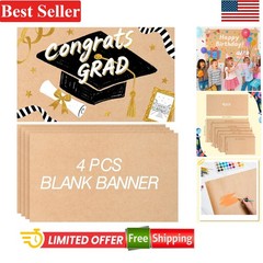 4 Pack 24″ x 36″ Blank Kraft Banners – Ideal for Parties and Grad Celebrations