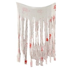 Terrifying Halloween Blood Smeared Door Curtain Soft Fabric, Bloodstained Gauze