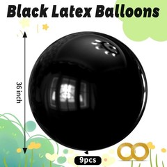 Black Balloons 9pcs 36 Inch Extra Large Big Jumbo Giant Matte Black Latex Hel…