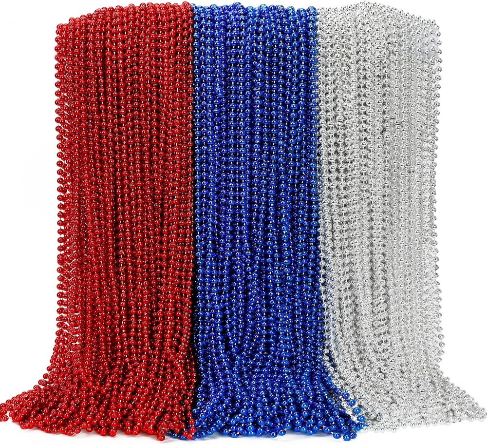 100PCS 4th of July Accessories, 250th Anniversary Patriotic Beads Necklace Bu…