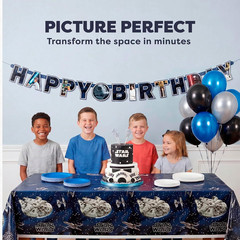 Star Wars Table Cloth and Birthday Banner | Star Wars Birthday Decorations and P