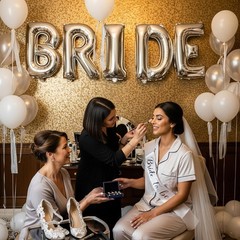 40in Silver BRIDE Balloons, Bridal Veil, Sash & Heart Balloons – Bachelorette De
