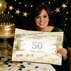 50Th Birthday Party Decorations – Happy 50Th Birthday Guest Book for Women & Men
