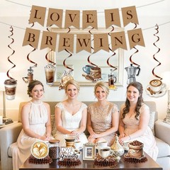 Love Is Brewing Bridal Shower Decorations, Coffee Bridal Shower Banners with …