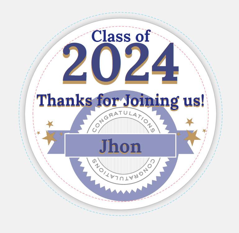 GRADUATE LABELS PERSONALIZED PARTY FAVOR STICKERS CUSTOM CLASS 2026 CONGRATS