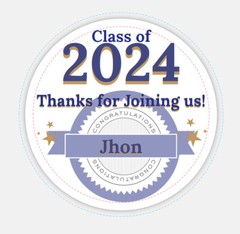 GRADUATE LABELS PERSONALIZED PARTY FAVOR STICKERS CUSTOM CLASS 2026 CONGRATS