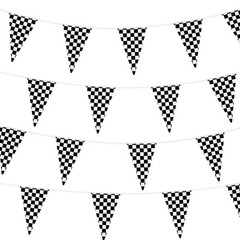 100ft Checkered Flag Banner, Racing Flags Race Car Wheels Birthday Party Decorat