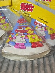 NOS VTG 1984 Robotman & Friends Birthday Party Hats Supplies Lot Of 20 (READ)